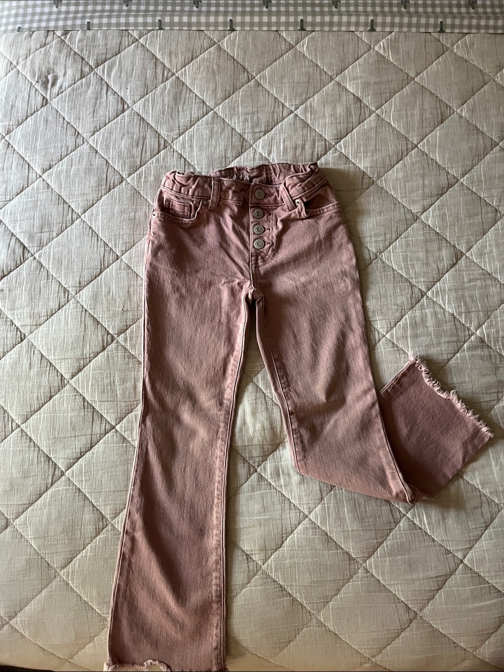 Cat & Jack Dusty Pink Button-Front Flare Jeans